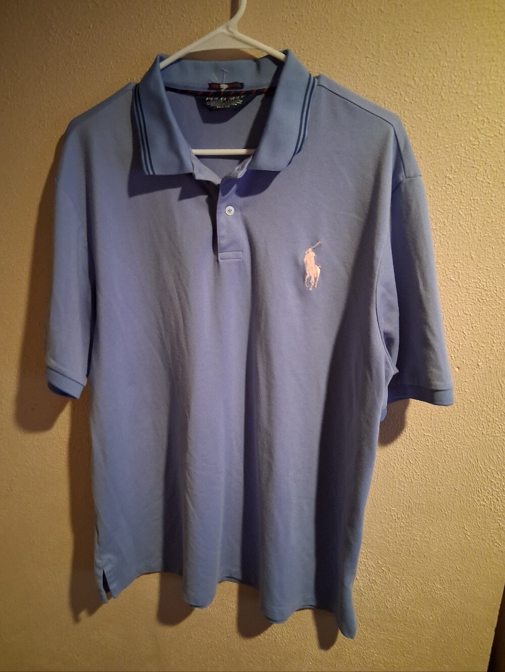 Vintage Polo Golf Ralph Lauren Big Horse Shirt Mens Blue Pima Cotton Blend XL